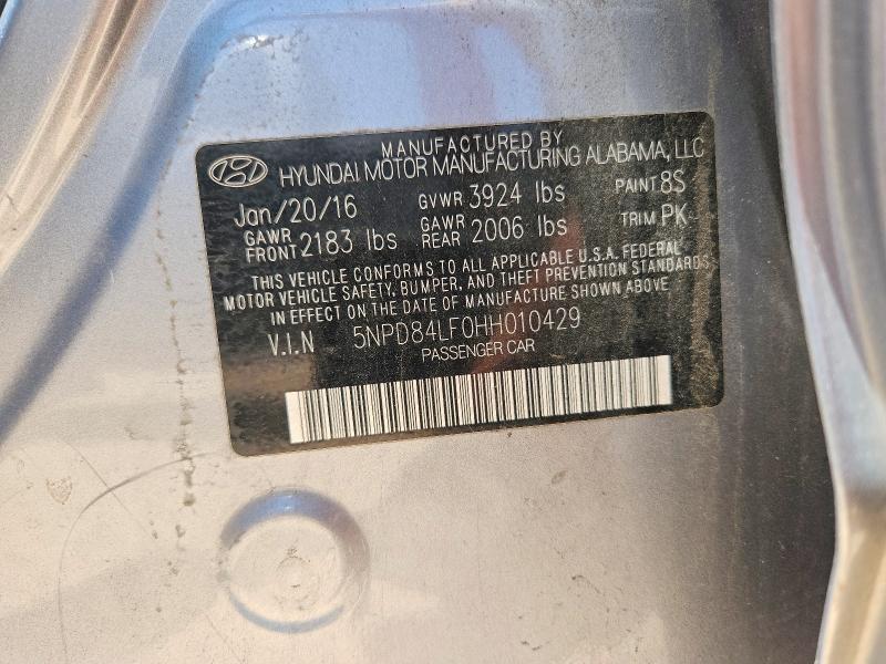 62030796 :رقم المزاد ، 5NPD84LF0HH010429 vin ، 2017 Hyundai Elantra مزاد بيع