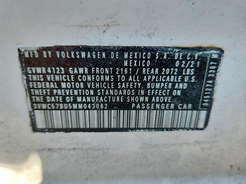 Aukcja sprzedaży 2021 Volkswagen Jetta, vin: 3VWC57BU5MM043062, numer aukcji: 62141276