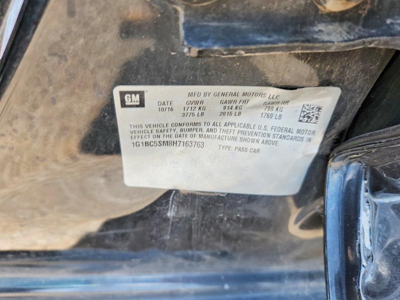 2017 Chevrolet Cruze მანქანა იყიდება აუქციონზე, vin: 1G1BC5SM8H7163763, აუქციონის ნომერი: 61633086