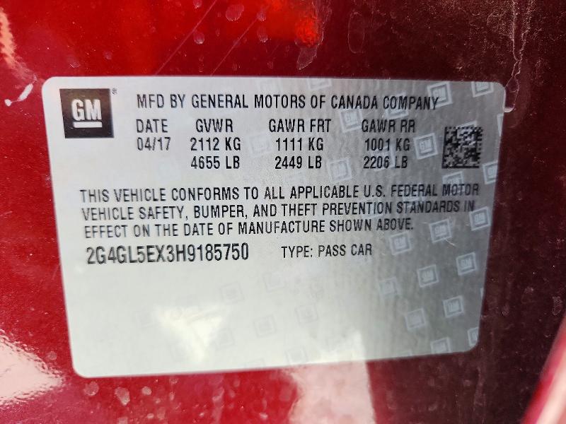 Продажа на аукционе авто 2017 Buick Regal, vin: 2G4GL5EX3H9185750, номер лота: 60005106