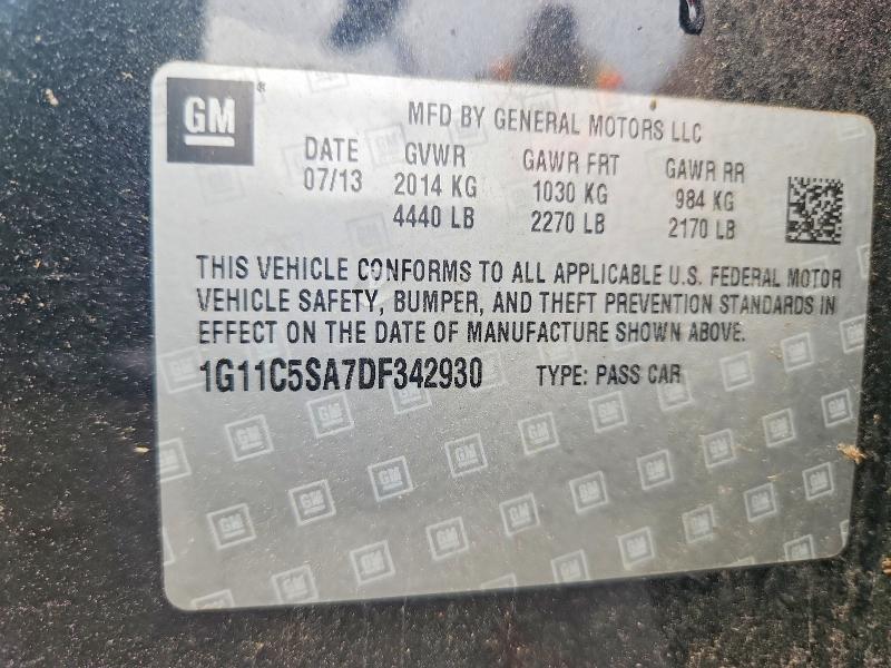 2013 Chevrolet Malibu მანქანა იყიდება აუქციონზე, vin: 1G11C5SA7DF342930, აუქციონის ნომერი: 61522666