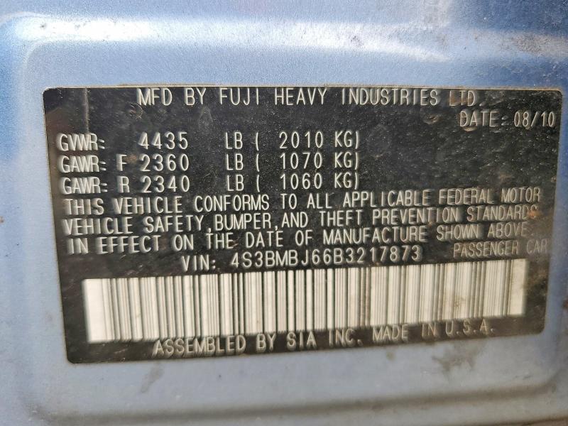 59673246 :رقم المزاد ، 4S3BMBJ66B3217873 vin ، 2011 Subaru Legacy مزاد بيع