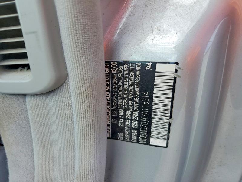 Aukcja sprzedaży 2000 Mercedes-benz S, vin: WDBNG70JXYA116314, numer aukcji: 59696586