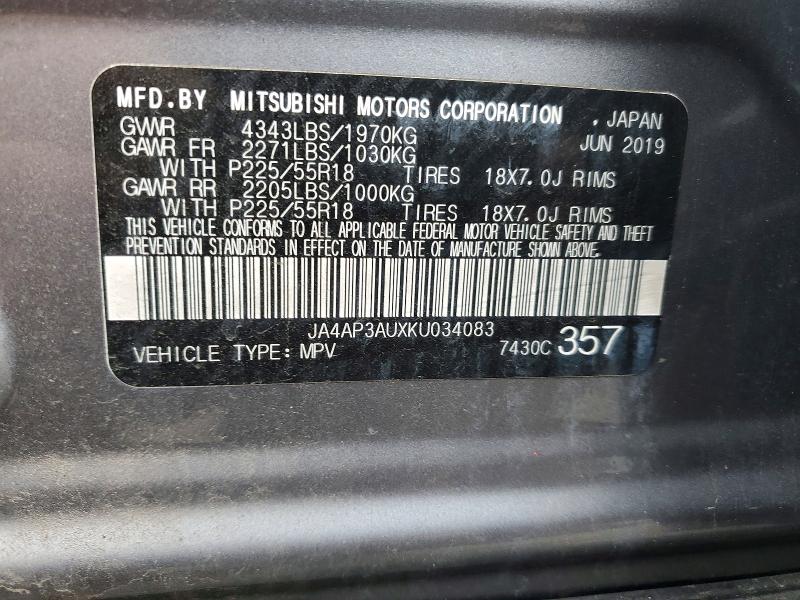 Aukcja sprzedaży 2019 Mitsubishi Outlander Sport, vin: JA4AP3AUXKU034083, numer aukcji: 60560386