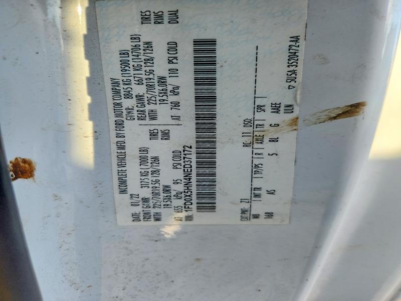 79134135 :رقم المزاد ، 1FD0X5HN4NED37172 vin ، 2022 Ford F550 مزاد بيع