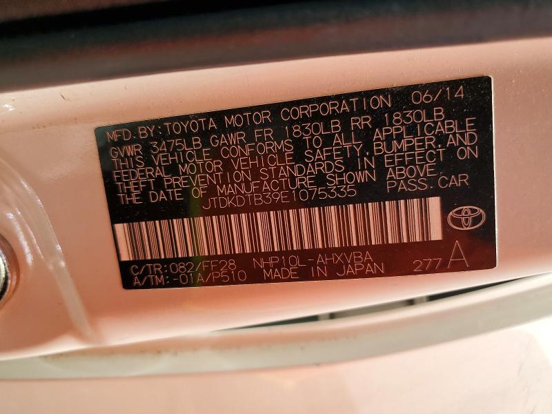 Auction sale of the 2014 Toyota Prius C, vin: JTDKDTB39E1075335, lot number: 60899636