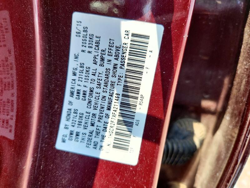 Продажа на аукционе авто 2015 Honda Accord, vin: 1HGCR2F7XFA211469, номер лота: 62883626