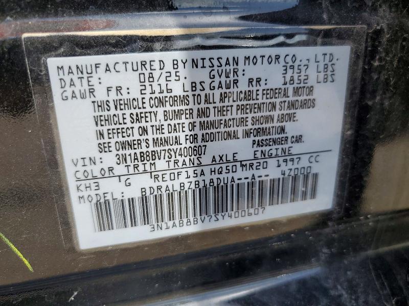 61666216 :رقم المزاد ، 3N1AB8BV7SY400607 vin ، 2025 Nissan Sentra مزاد بيع