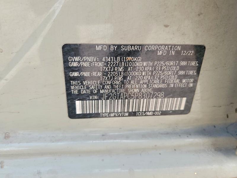60871066 :رقم المزاد ، JF2GTAPC5P8307298 vin ، 2023 Subaru Crosstrek مزاد بيع