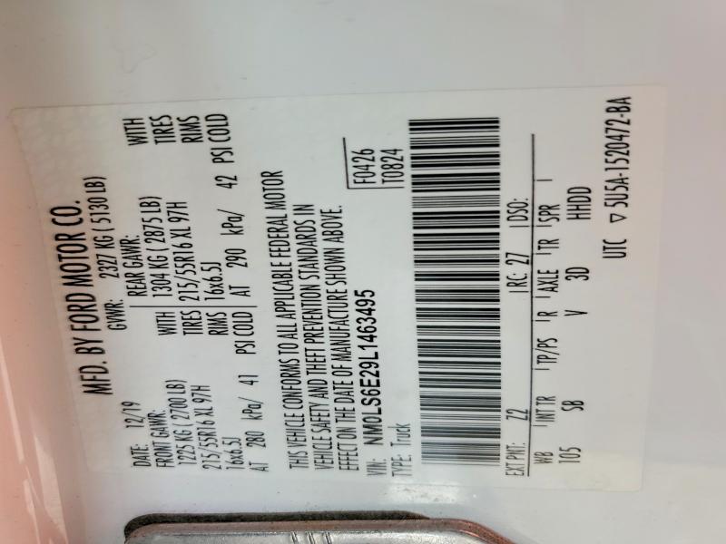 61429726 :رقم المزاد ، NM0LS6E29L1463495 vin ، 2020 Ford Transit Connect مزاد بيع