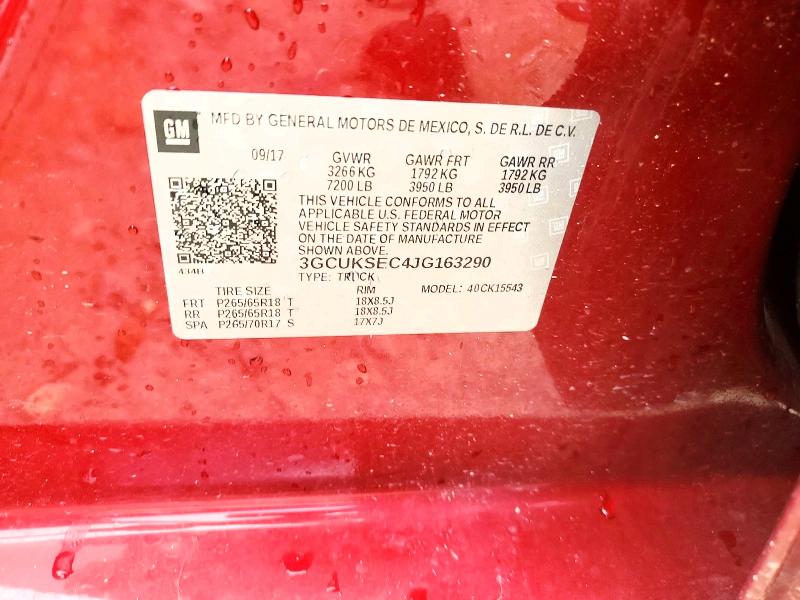 Aukcja sprzedaży 2018 Chevrolet Silverado, vin: 3GCUKSEC4JG163290, numer aukcji: 61029916