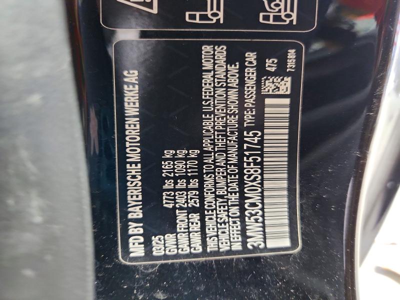 59617796 :رقم المزاد ، 3MW53CM0XS8F51745 vin ، 2025 Bmw M240xi مزاد بيع