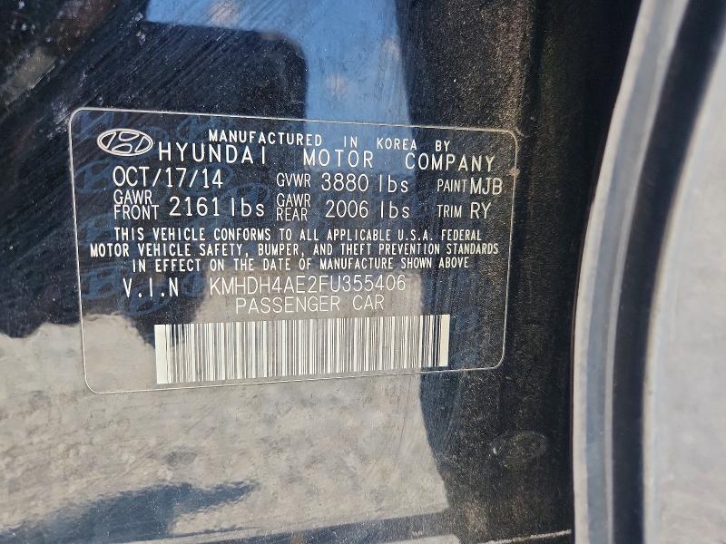 Продажа на аукционе авто 2015 Hyundai Elantra, vin: KMHDH4AE2FU355406, номер лота: 63505076