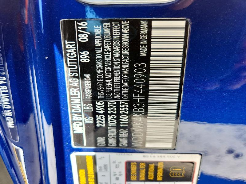 62455036 :رقم المزاد ، WDDWK4KB3HF440903 vin ، 2017 Mercedes-benz C مزاد بيع