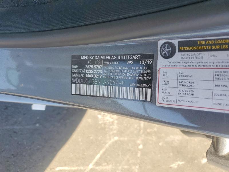 2020 Mercedes-benz S მანქანა იყიდება აუქციონზე, vin: WDDUG6GB9LA526798, აუქციონის ნომერი: 63180166