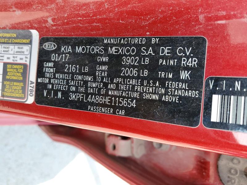 61364566 :رقم المزاد ، 3KPFL4A86HE115654 vin ، 2017 Kia Forte مزاد بيع