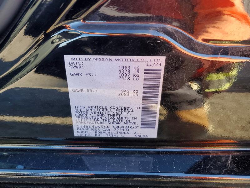 Продаж на аукціоні авто 2025 Nissan Altima, vin: 1N4BL4DV5SN344867, номер лоту: 59596346