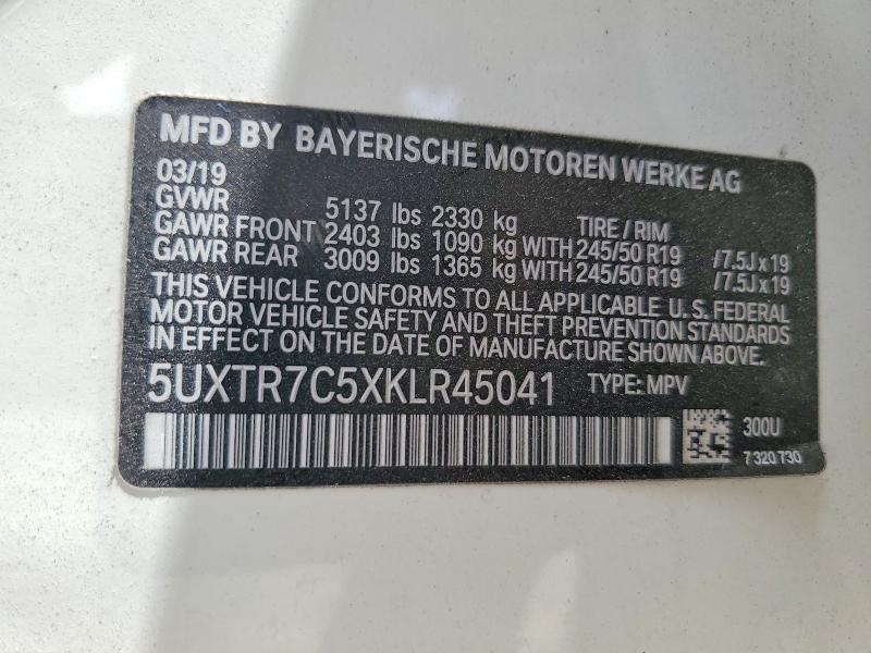 Продаж на аукціоні авто 2019 Bmw X3, vin: 5UXTR7C5XKLR45041, номер лоту: 60658706