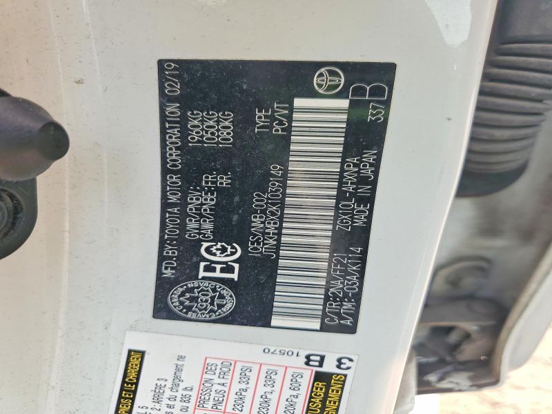 60069816 :رقم المزاد ، JTNKHMBX2K1039149 vin ، 2019 Toyota C-hr مزاد بيع
