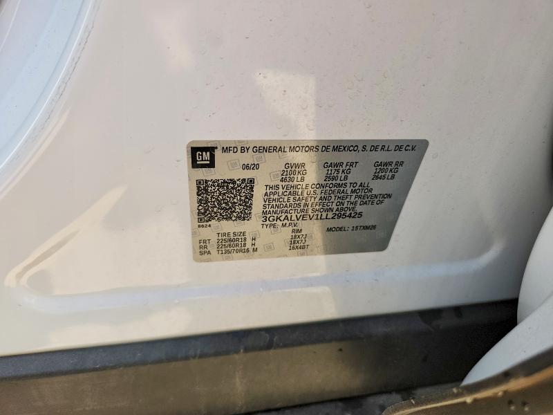 Aukcja sprzedaży 2020 Gmc Terrain, vin: 3GKALVEV1LL295425, numer aukcji: 85963275