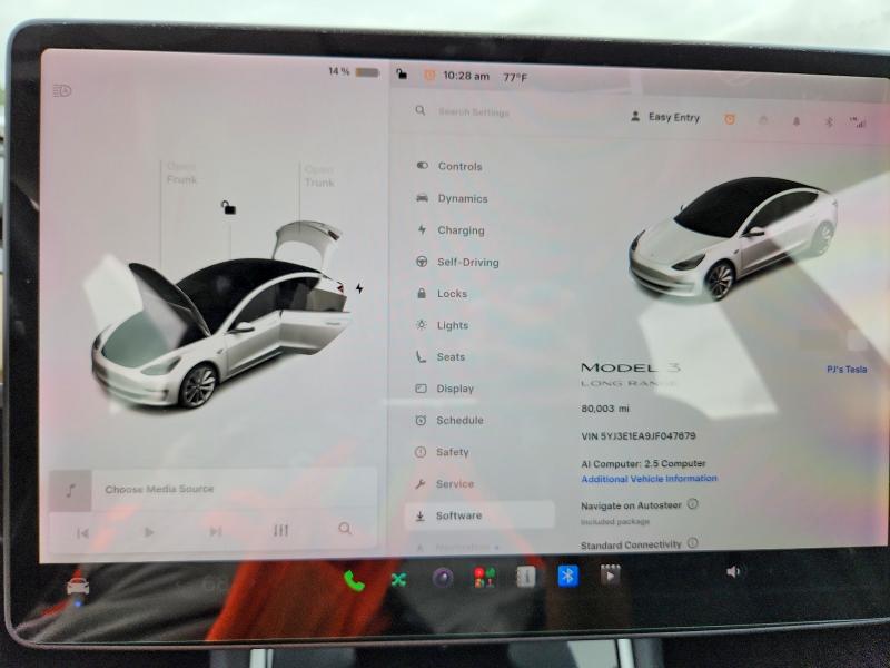 2018 Tesla Model 3 მანქანა იყიდება აუქციონზე, vin: 5YJ3E1EA9JF047679, აუქციონის ნომერი: 60806356