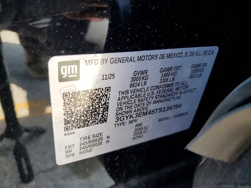 59669666 :رقم المزاد ، 3GYK3EM45TS134794 vin ، 2026 Cadillac Optiq مزاد بيع