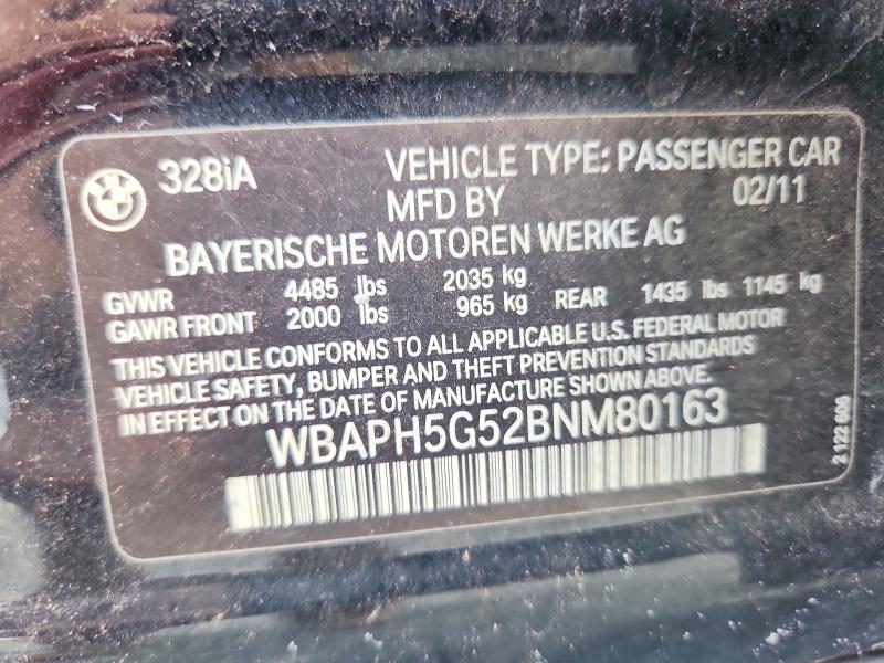 Продажа на аукционе авто 2011 Bmw 328, vin: WBAPH5G52BNM80163, номер лота: 62579986