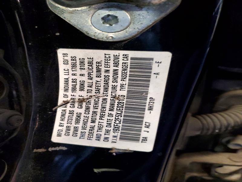 Aukcja sprzedaży 2018 Honda Civic, vin: 19XFC2F5XJE028106, numer aukcji: 63033286