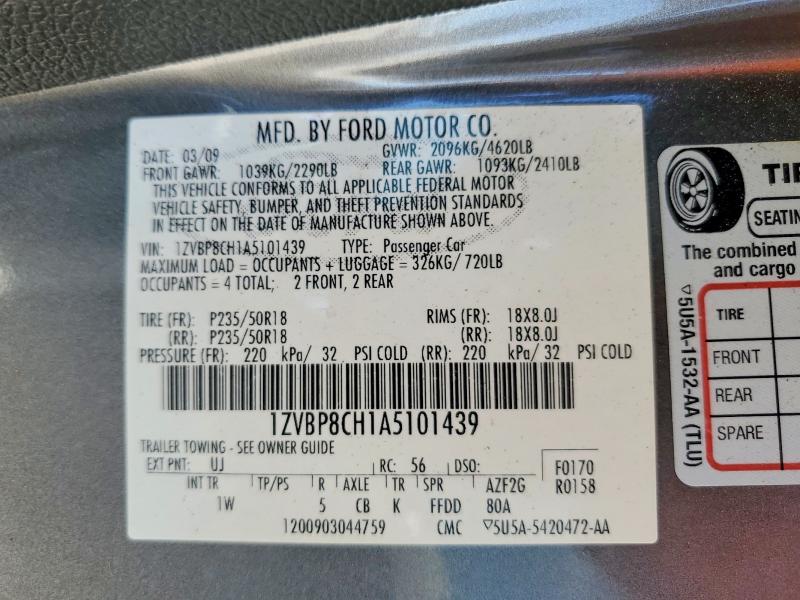 Auction sale of the 2010 Ford Mustang, vin: 1ZVBP8CH1A5101439, lot number: 61817126