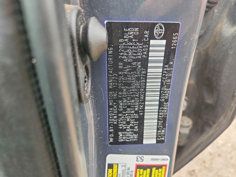 62487746 :رقم المزاد ، 4T1KZ1AK2RU097787 vin ، 2024 Toyota Camry مزاد بيع