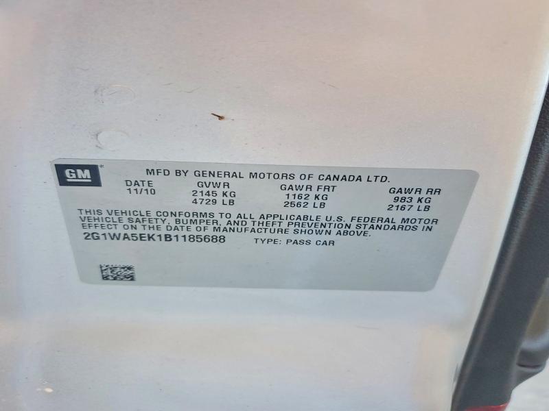 2011 Chevrolet Impala მანქანა იყიდება აუქციონზე, vin: 2G1WA5EK1B1185688, აუქციონის ნომერი: 61199816