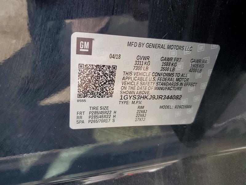 Продаж на аукціоні авто 2018 Cadillac Escalade, vin: 1GYS3HKJ9JR344082, номер лоту: 59315636
