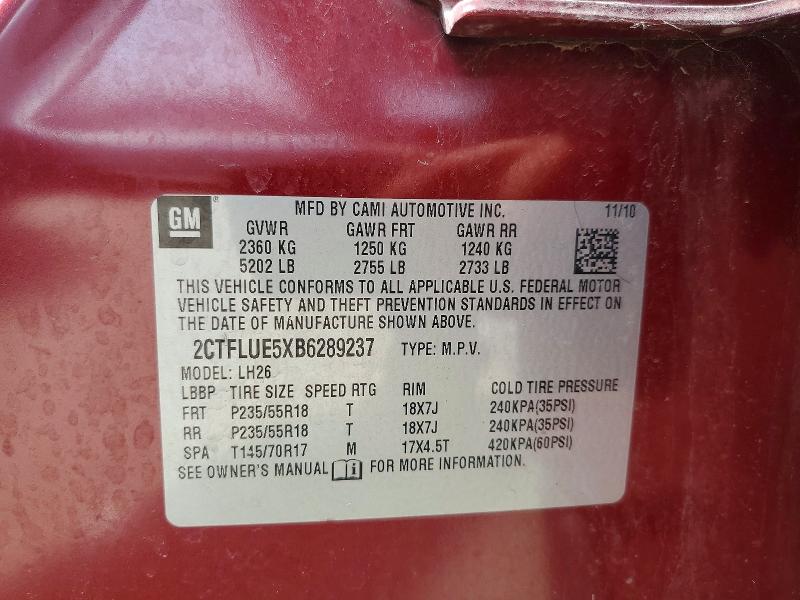 63193026 :رقم المزاد ، 2CTFLUE5XB6289237 vin ، 2011 Gmc Terrain مزاد بيع