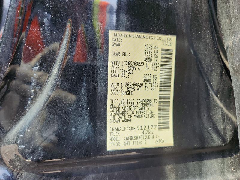 2019 Nissan Titan Xd მანქანა იყიდება აუქციონზე, vin: 1N6BA1F4XKN512177, აუქციონის ნომერი: 62408816
