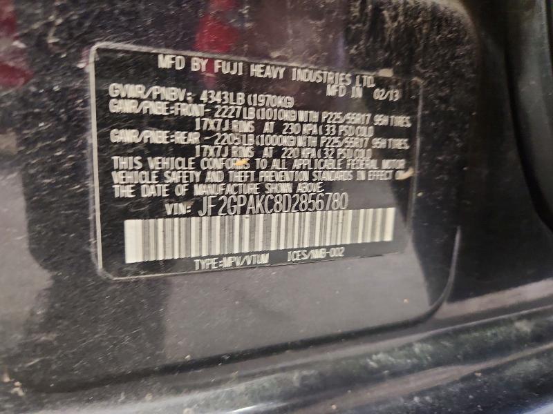 61353636 :رقم المزاد ، JF2GPAKC8D2856780 vin ، 2013 Subaru Xv Crosstrek مزاد بيع