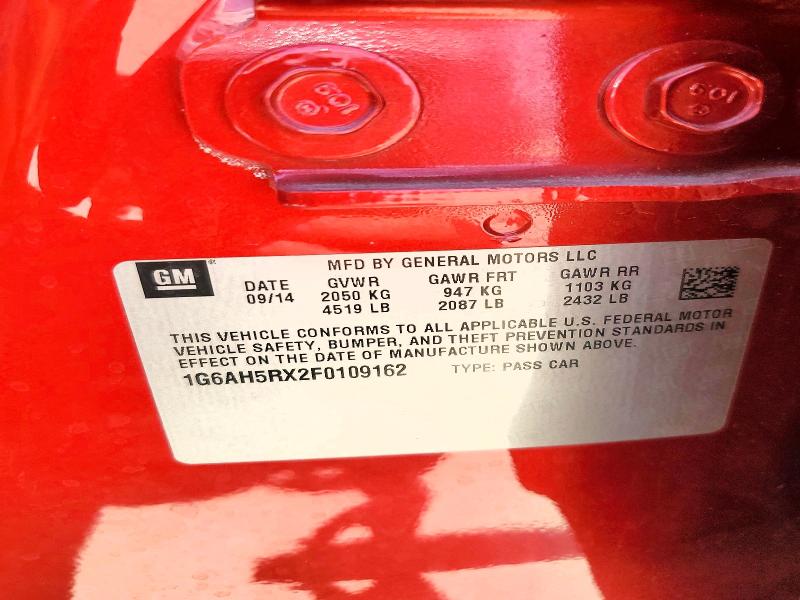 58828746 :رقم المزاد ، 1G6AH5RX2F0109162 vin ، 2015 Cadillac Ats مزاد بيع