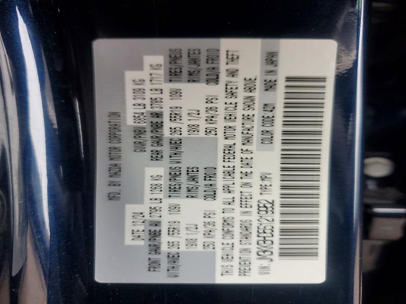 61248756 :رقم المزاد ، JM3KKBHD5S1219952 vin ، 2025 Mazda Cx-90 مزاد بيع