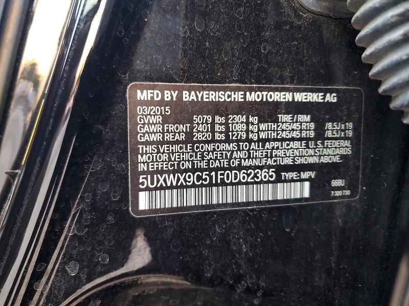 Продаж на аукціоні авто 2015 Bmw X3, vin: 5UXWX9C51F0D62365, номер лоту: 61864816