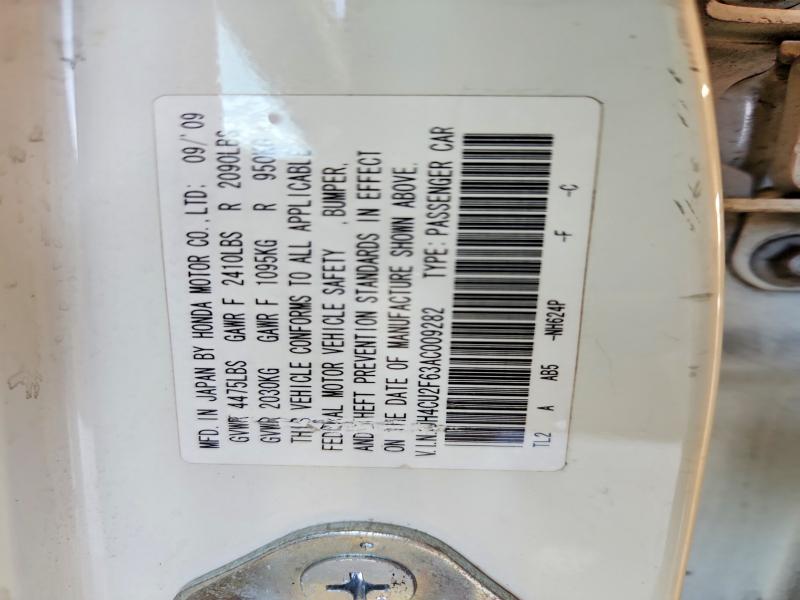 61627556 :رقم المزاد ، JH4CU2F63AC009282 vin ، 2010 Acura Tsx مزاد بيع
