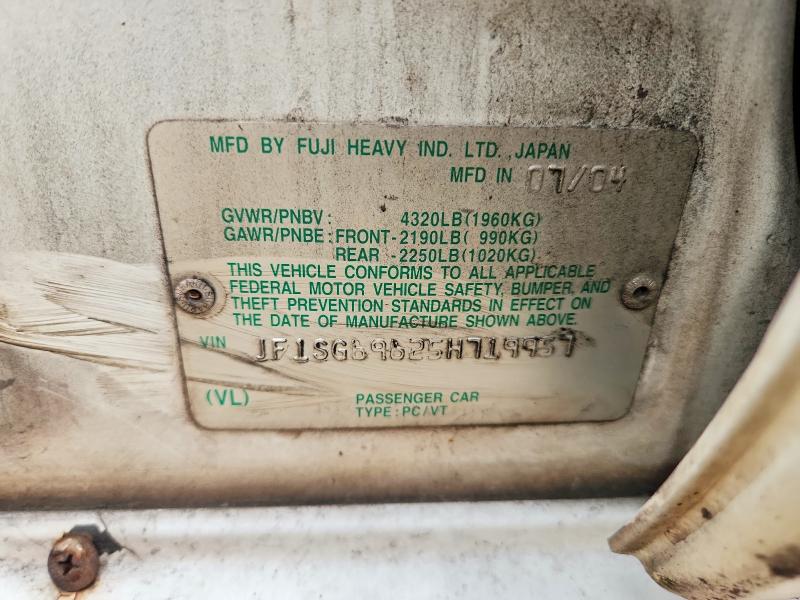 61369236 :رقم المزاد ، JF1SG69625H719957 vin ، 2005 Subaru Forester مزاد بيع