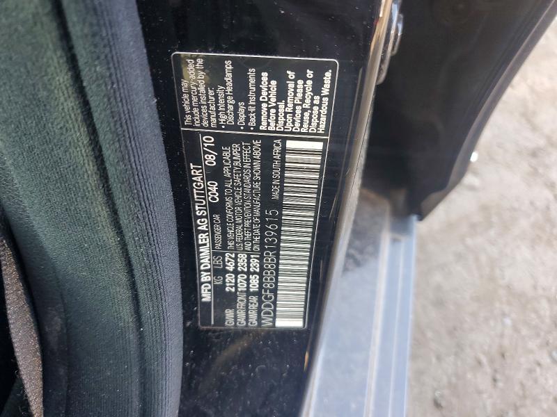 61337426 :رقم المزاد ، WDDGF8BB8BR139615 vin ، 2011 Mercedes-benz C مزاد بيع