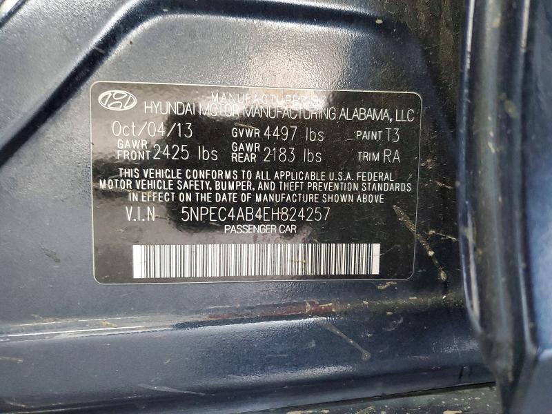 Продаж на аукціоні авто 2014 Hyundai Sonata, vin: 5NPEC4AB4EH824257, номер лоту: 62644086