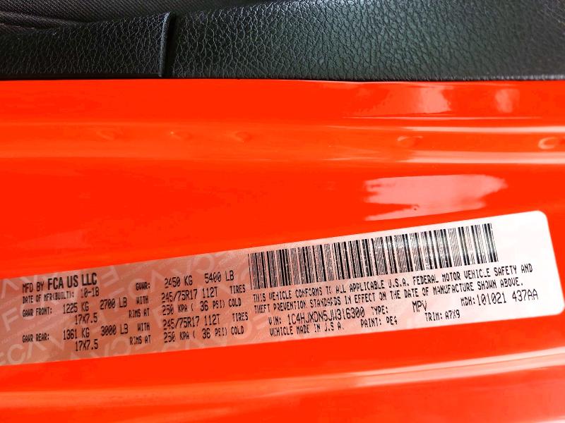 Aukcja sprzedaży 2018 Jeep Wrangler Unlimited, vin: 1C4HJXDN5JW316300, numer aukcji: 59826056