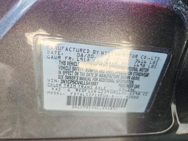 Продажа на аукционе авто 2020 Nissan Kicks, vin: 3N1CP5CV4LL541897, номер лота: 63591606