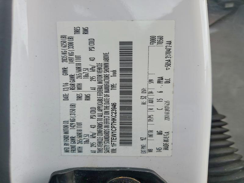 62496606 :رقم المزاد ، 1FTEW1CP7HKC23946 vin ، 2017 Ford F150 مزاد بيع