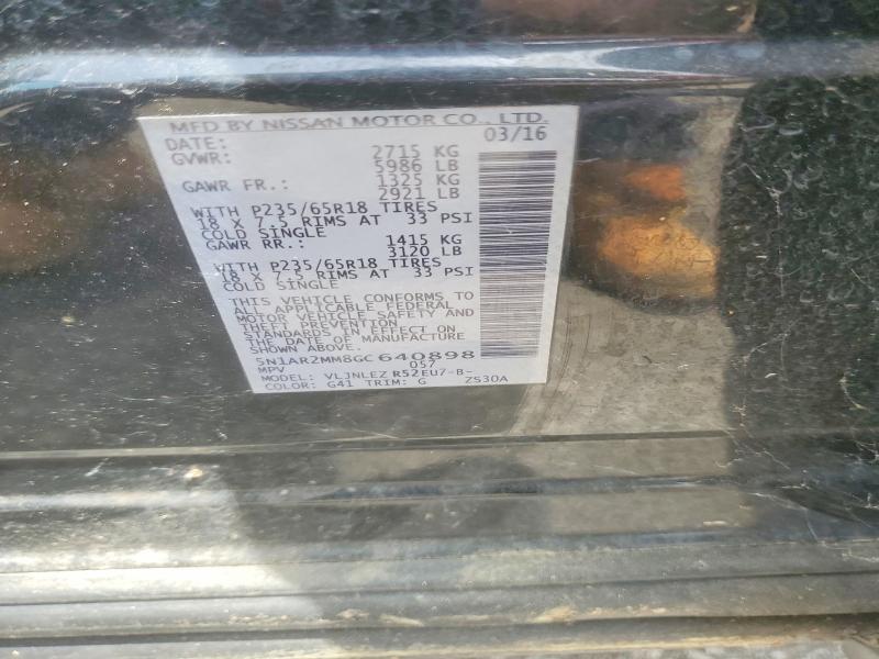 Aukcja sprzedaży 2016 Nissan Pathfinder, vin: 5N1AR2MM8GC640898, numer aukcji: 61922266