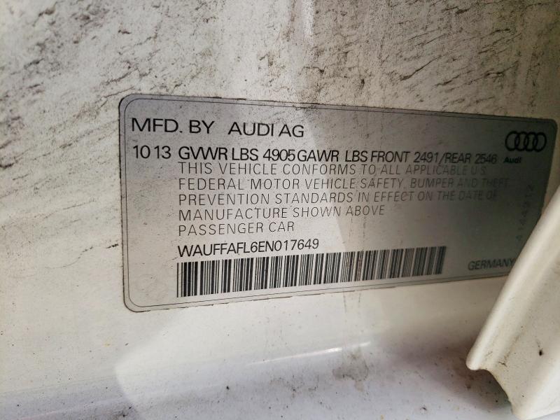 Продаж на аукціоні авто 2014 Audi A4, vin: WAUFFAFL6EN017649, номер лоту: 60484376
