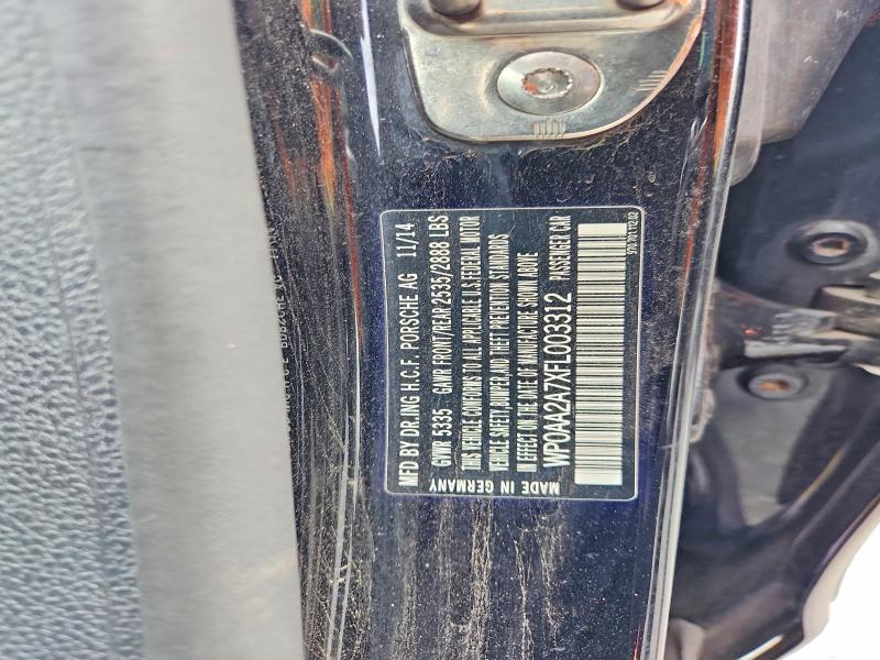Продаж на аукціоні авто 2015 Porsche Panamera, vin: WP0AA2A7XFL003312, номер лоту: 63054006