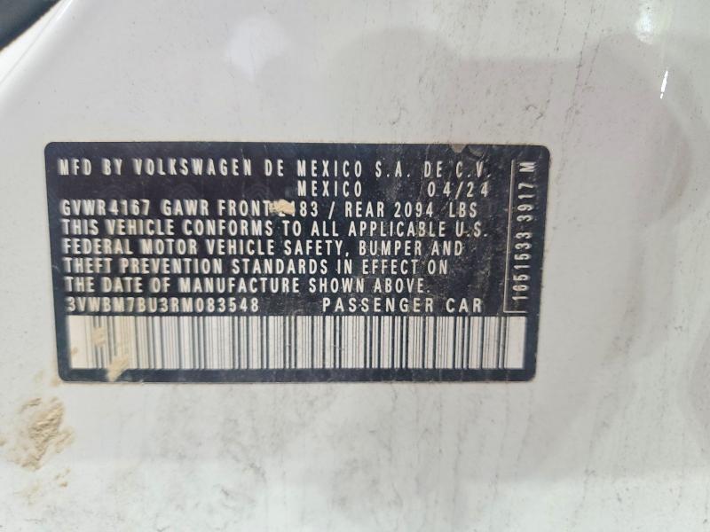 Aukcja sprzedaży 2024 Volkswagen Jetta, vin: 3VWBM7BU3RM083548, numer aukcji: 59317186