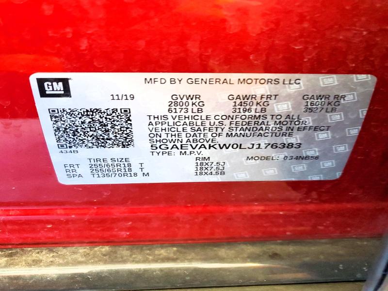 Aukcja sprzedaży 2020 Buick Enclave, vin: 5GAEVAKW0LJ176383, numer aukcji: 60673346